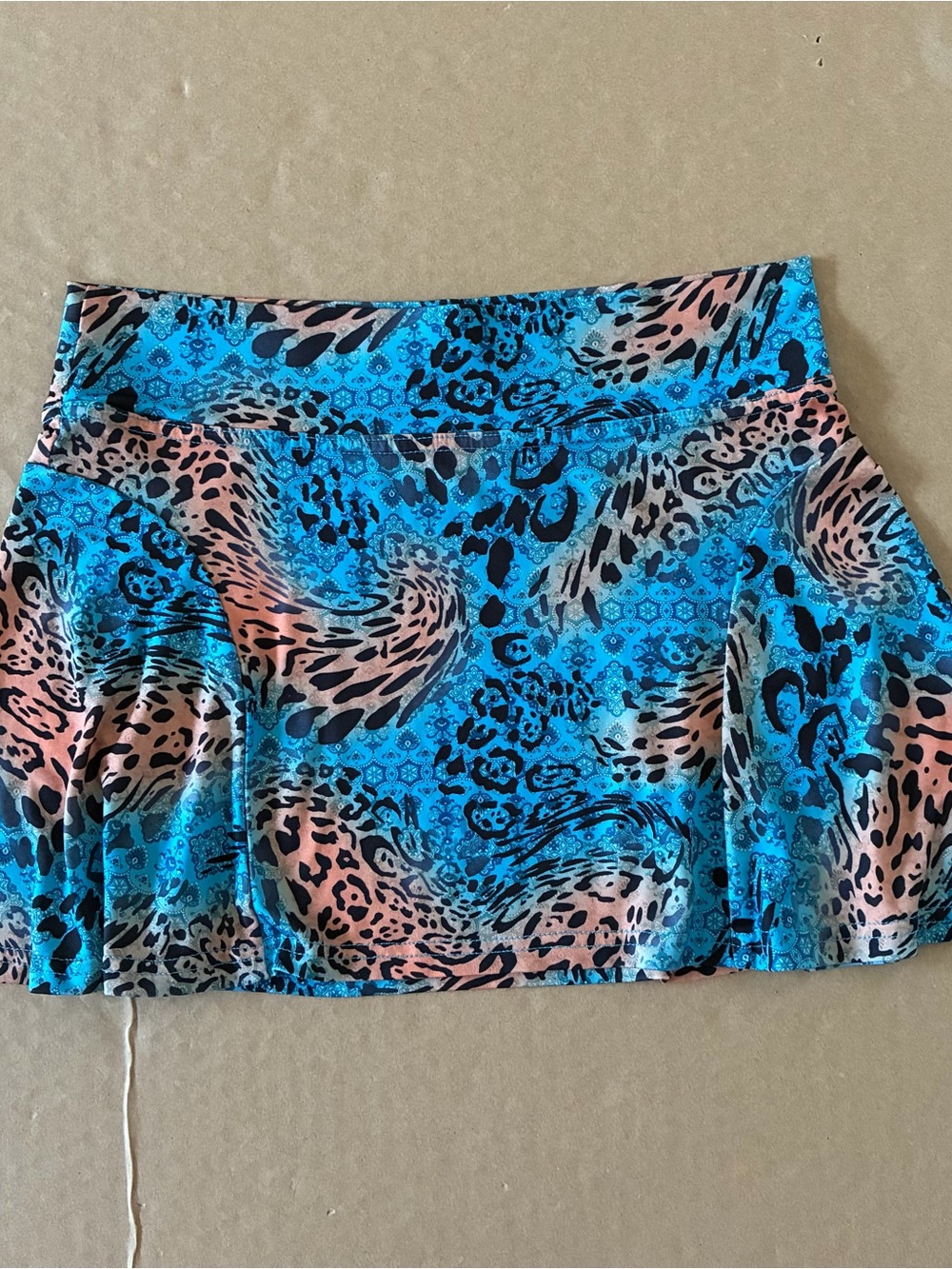 I Am Gia Leopard Cheetah Print Flare Mini Skirt Small Festival Rave Alternative